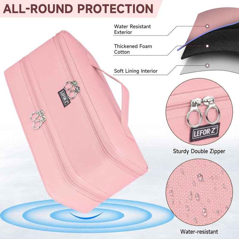 LEFORZ Travel Carrying Case Compatible with Shark Flexstyle Styler/FlexFusion/Hair Dryer,Double-Layer Hair Hot Tools Storage Bag Fits for Dyson Airwrap Styler/Supersonic Hair Dryer,Pink-Bag Only - Image 5